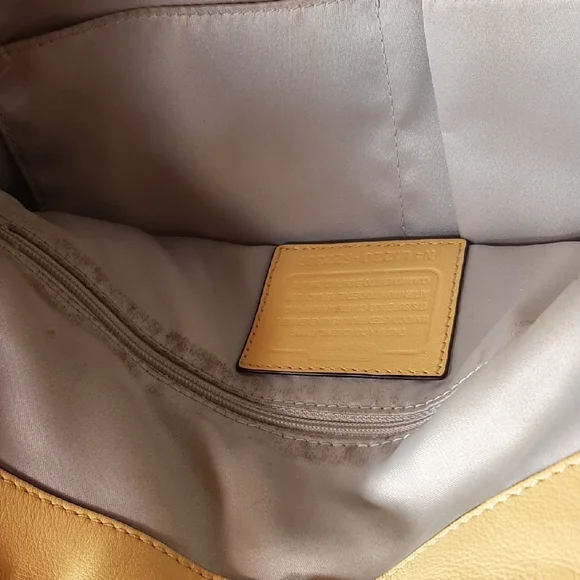 Coach Kristin Yellow Leather Hobo Shoulder Bag - Picture 11 of 16